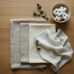 Woven Serenity Highlights the calm, conscious mood and the rhythmic patterns of the linen and silk.