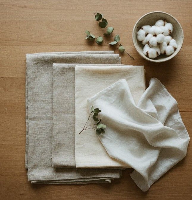 Woven Serenity Highlights the calm, conscious mood and the rhythmic patterns of the linen and silk.