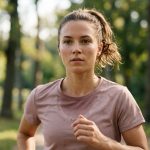 Close-up of Athlete Perspiring During Outdoor Run Human Thermoregulation in Action