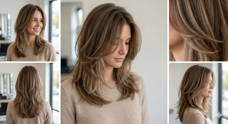 Стрижка каскад на середнє волосся