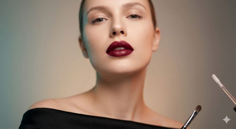 Бордова помада