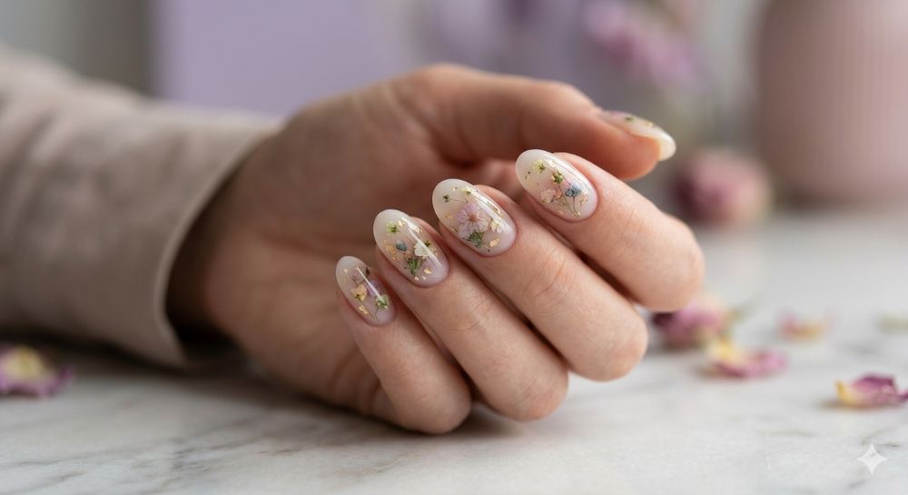 Манікюр з сухоцвітами